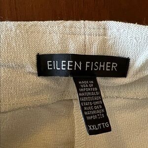 Eileen Fisher Cream Textured Pants